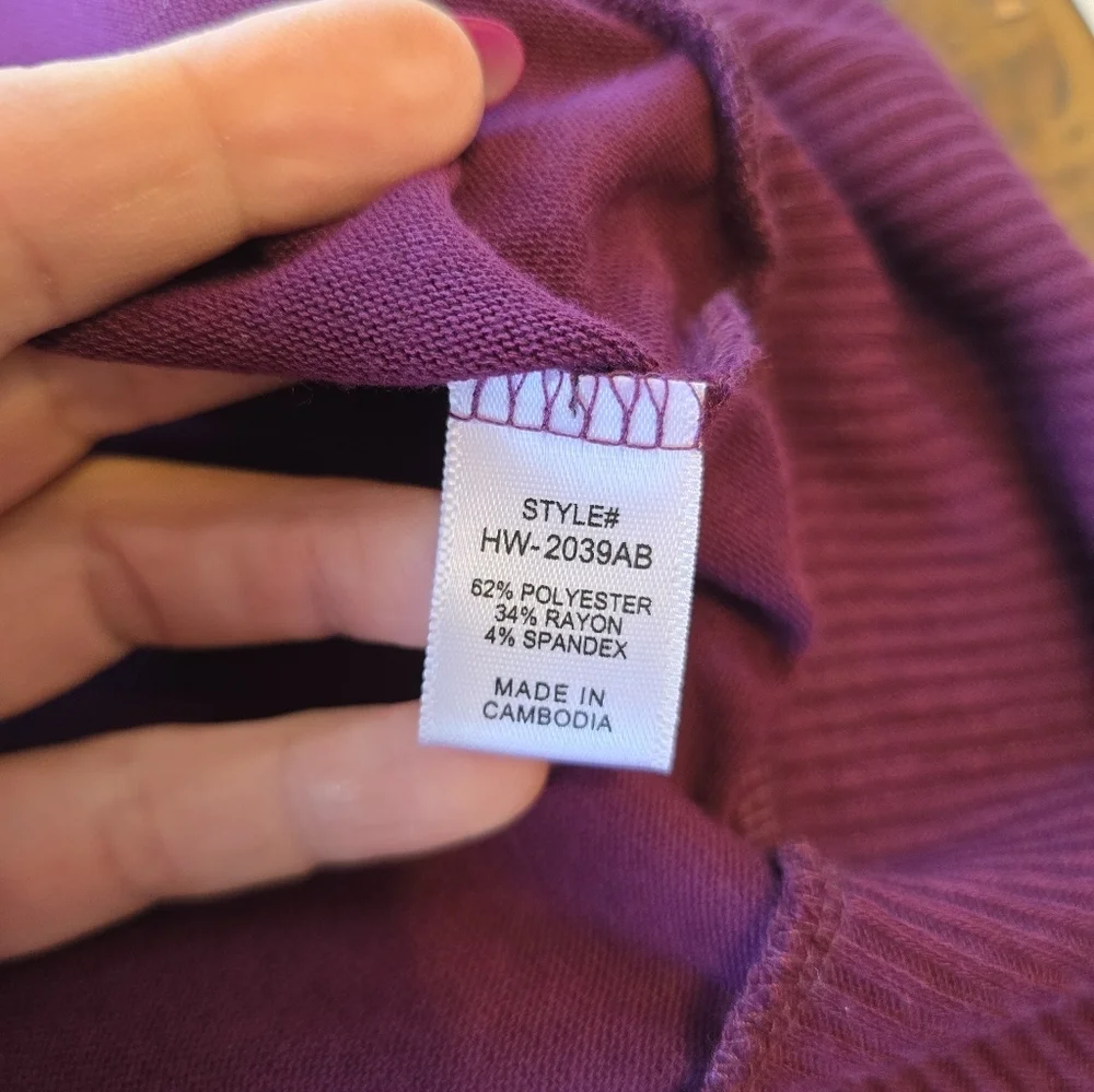 Zenana Dark Plum Snap Button Long Sleeve Cardigan Sweater L - Picture 10 of 11